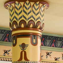 restored plaster column with decorative painting